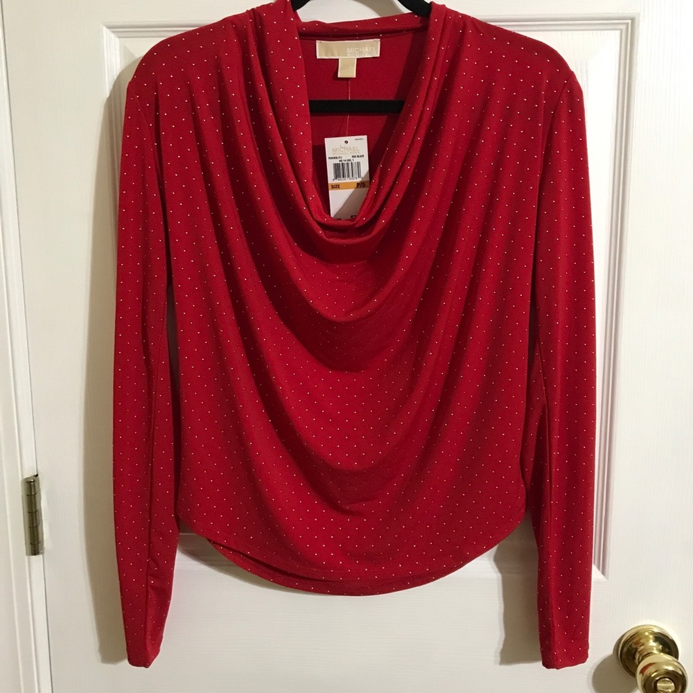 Michael Kors Red Blaze Top NWT